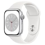 Apple Watch Series 8 [GPS, 41mm] - Silver Aluminum Case with White Sport Band - S/M (Renewed)