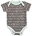 Finn + Emma Organic Cotton Lap Bodysuit for Baby Boy or Girl – Word, 6-9 Months