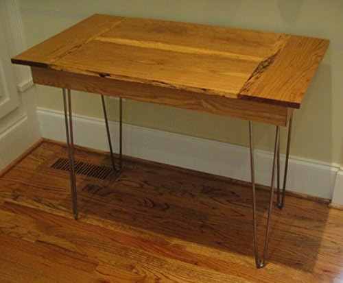 Reclaimed Oak Mid Century Side Table with Harpin Legs