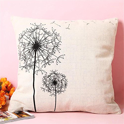 Taloyer Dandelion Throw Pillow Case Square Pillowcase Cushion Cover for Sofa Bed Decoration - Thumbnail 3