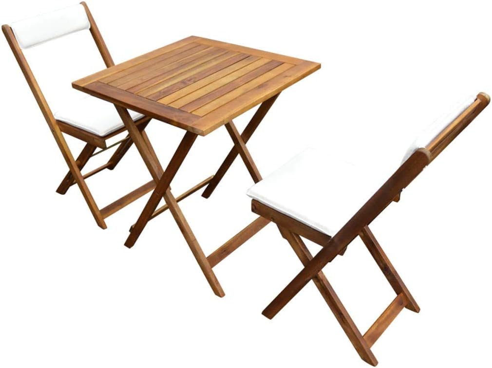Festnight Bistro-Set mit Kissen 7-TLG. | Holz Balkon-Set | Klappbar