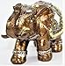 Feng Shui Brass Color 6 Elegant Elephant Trunk Statue Wealth Lucky Figurine Home Decor Gift US Seller (14832)