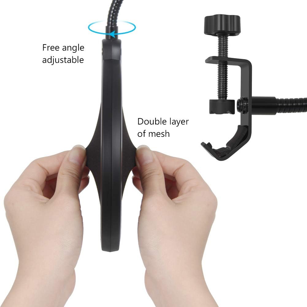 InnoGear Heavy Duty Microphone Stand with Mic Microphone Windscreen and Dual Layered Mic Pop Filter Suspension Boom Scissor Arm Stands for Blue Yeti,Blue Spark and Other Mic: Musical Instruments
