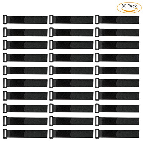 [30 Pack] 8 Inch Hook and Loop Straps Reusable Fastening Cable Strap by YiwerDer, Durable Self Adhesive Cable Ties to Keep Your Place from Tangled Messes of Cord - Thumbnail 7