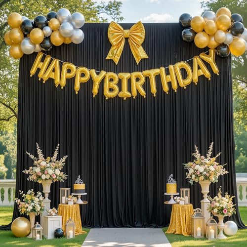 10x10ft Black Photo Backdrop Curtains