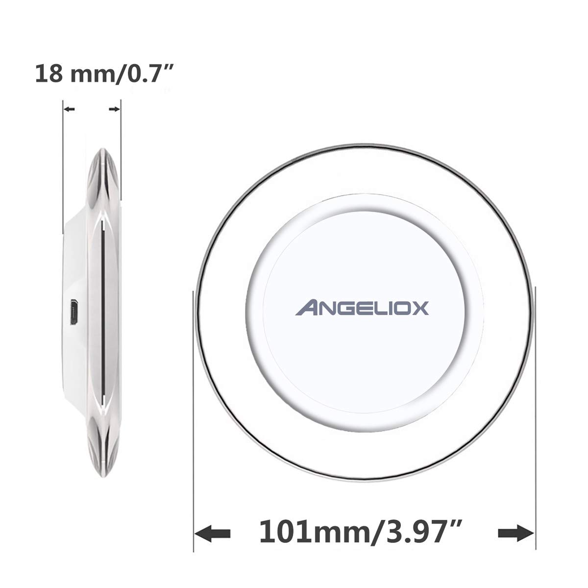 Qi Wireless Charger, Wireless Charging Pad Stand for iPhone X,iPhone 8/8S/8 Plus,10W Fast Charge for Samsung Galaxy S9/S9+/Note 8/S8+/S8/S7 Edge/S7/S6 Edge+/Note 5