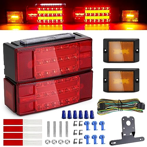 erdeo Universal Submersible LED Trailer Tail Lights Truck Side Lights