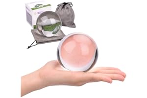 Crystal Ball Photography Lens Ball with Pouch,80mm Glass Lens Photo Sphere K9 Gazing Balls for Photography, Decoration Access