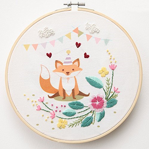 Cross Stitch Stamped Embroidery Kit - Eafior DIY Beginner Counted Starter Cross Stitch Kit for Art Craft Handy Sewing Including Color Pattern Embroidery Cloth,Embroidery Hoop,Color Threads,Tools Kit - Thumbnail 2