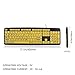 HDE Large Print Keyboard Wired Large Letter Key Keyboard USB Keyboards for Visually Impaired (Yellow Keys)