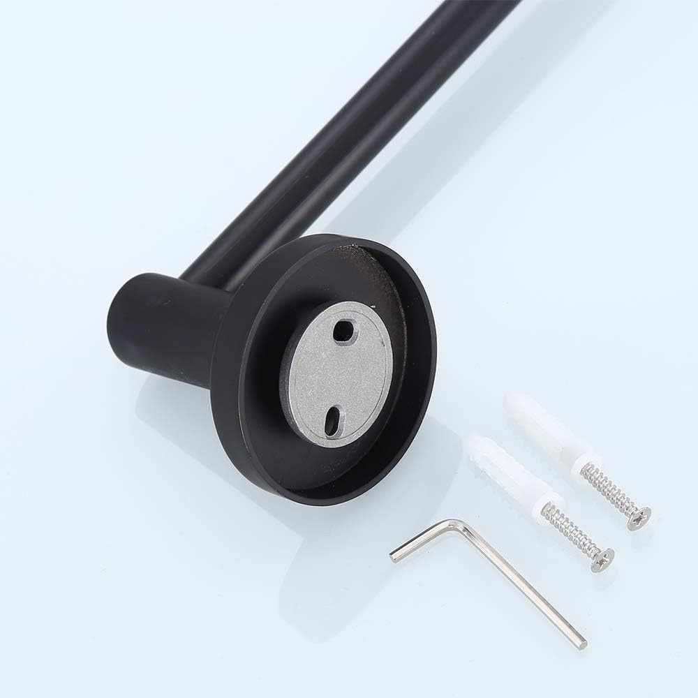 Cavoli 3-Piece Matte Black Bathroom Hardware Accessory Set Wall Mounted,24'' Towel Bar Adjustable Toilet Paper Holder,Towel Ring,Stylish Lavatory Shower Set,Black: Home & Kitchen
