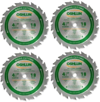 Oshlun SBW-045018-4-1/2-Inch 18 Tooth ATB Fast Cutting and Trimming Saw Blade with 3/8-Inch Arbor - 4 Pack (Circular Saw)