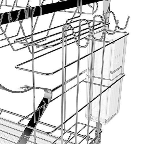 image for Rampmu 2 Tier Dish Drying Rack with Drain Board, Dish Drainer Drying R