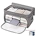 SUNKY - Foldable Storage Bag, Breathable Bamboo Fabric Dustproof Blanket Closet Sweater T-shirt Organizer Box Charcoal - Grey