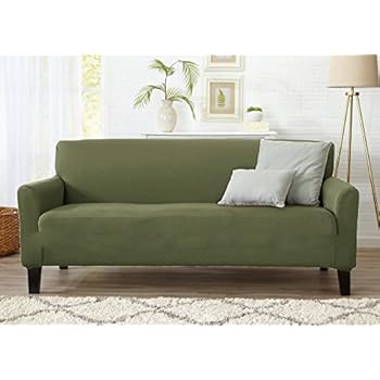 Amazon.com: Classic SlipCovers 78-96-Inch Sofa Cover, Olive Green: Home
