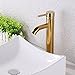 KES cUPC NSF Certified BRASS Faucet Bathroom Sink Brass Single Hole Single Handle Lavatory Faucet Wash Basin Faucet Tap Lead-Free, Titanium Gold, L3100BLF-4