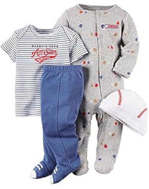 Carter's Baby Boy 4 Piece Baseball Layette Set