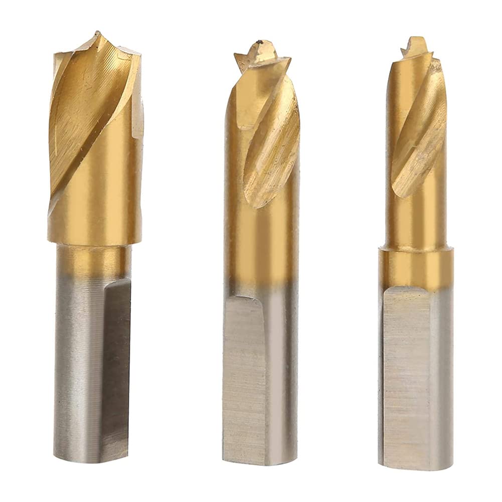 Bestgle 3pcs Spot Weld Drill Bit Set, High Speed Steel Cobalt Spot Weld Cutter, Titanium Coated Welding Remover Tools for Automotive & Metalworking (6.5mm, 8mm, 10mm)