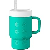 TAKYIT Tumbler Silicone Sippy Cup for Toddler with Straw and Handle, Water Bottle for Baby& Infant, 9oz Kids Cups Spill Proof, BPA Free, Toddler Travel Essential, Green