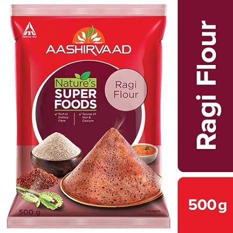 Aashirvaad Natures Super Foods Ragi Flour Pouch, 500 g