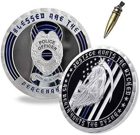 Thin Blue Line Police Officer Coin Gift United States Law Enforcement Challenge Coin