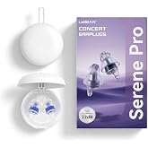 LYSIAN High Fidelity Concert Ear Plugs, 22dB, 2 Pairs with Case, Blue | Lowers the volume without muffling vocals; reusable for concerts, festivals, raves, gigs and drumming