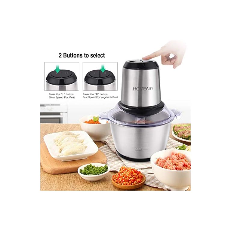 HOMEASY Meat Grinder Electric, Food Processor 2L Stainless Steel Meat