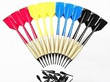 12 New Bar Darts Soft Tip Brass with 15 Extra Tips Blue Red Yellow Black 4 Sets