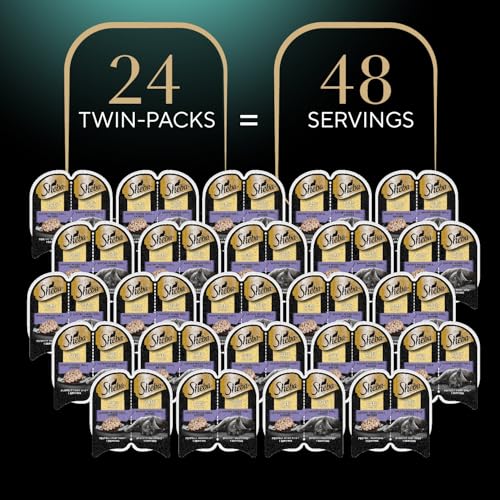 SHEBA PERFECT PORTIONS WET CAT FOOD CUTS IN GRAY SAVORY MIXED GRILL ENTREE, 2.6 OZ. TWIN-PACK TRAYS (24 COUNT, 48 SERVINGS)