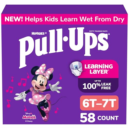 Pull-Ups Girls' Potty Training Pants, Size 6T-7T Training Underwear (55-75 lbs)…