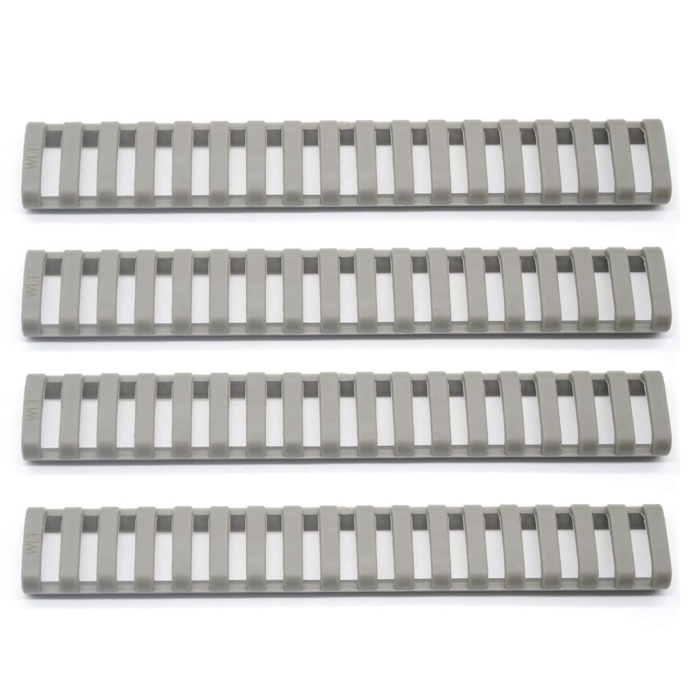 Trirock 4-pack Gray Heat Resistant Rifle Handguard Protector Rubber Ladder Rail Cover Fits Weaver Picatinny rail