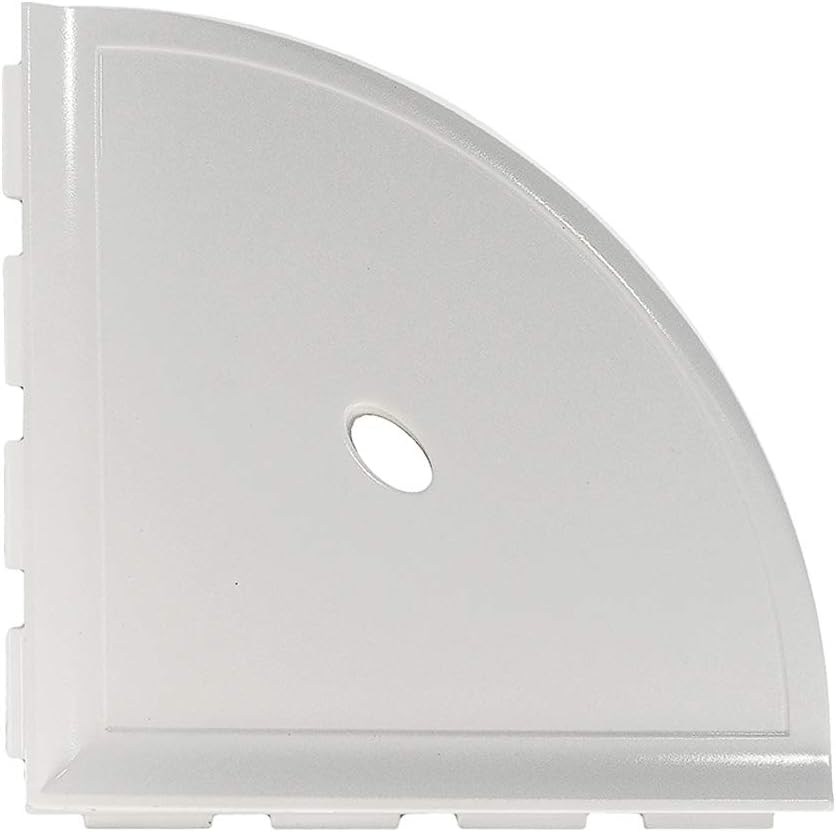 Questech Décor 10 Inch Corner Shower Shelf Bathroom Caddy, Lugged for New Construction, Corner Shower Shelf for Tiled Shower Walls, Bathroom Corner Shelf, 10 Inch Metro Lugged, White Polished
