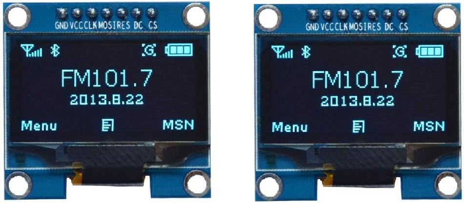 DollaTek 2Pcs 1.3" SPI 128x64 SSH1106 OLED LCD Display LCD Module for Arduino AVR PIC STM32 - Blue font