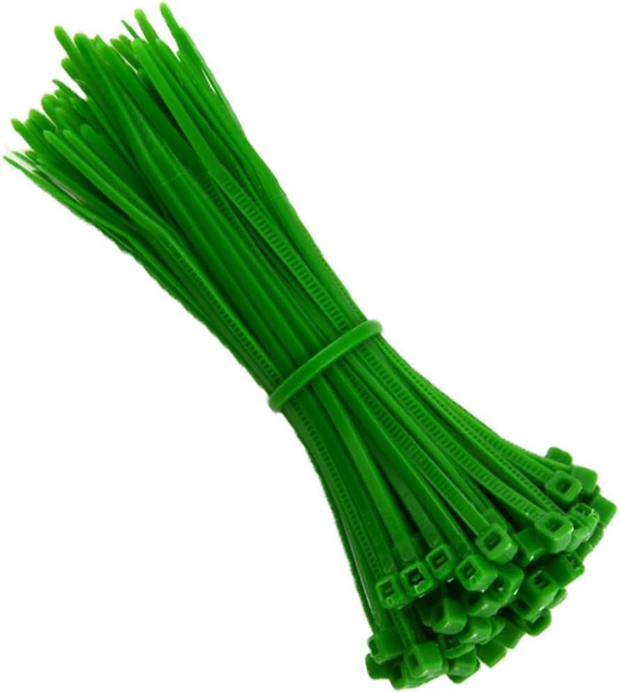 KafTon Pack of 100 Black Cable Zip Ties,UL Nylon, Perfect for PC, Bicycle Tie Wrap DIY Home Wire Vegetable Garden Office (Green, 140mm x 3.6mm)