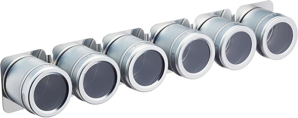 MasterClass Magnetic/Wall Mounted Spice Rack, Kitchen Storage for Cooking Spices and Seasonings, Fittings Included, 9 x 12 x 16 cm – Metal, Silver