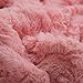 DaDa Bedding Luxury Faux Fur Throw Blanket - [ Non Shedding - Machine Washable] Fluffy Super Cuddly Soft Roses Sherpa Backside - Warm Plush for Lap or Sofa - Bright Vibrant Pink & White - 90