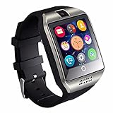 JZORI Q18 Bluetooth Smart Watch Touchscreen with Camera Unlocked Watch Cell Phone with Sim Card Slot Smart Wrist Watch Smartwatch Phone for Android Samsung iOS iPhone 7 Plus 6S (Silver)