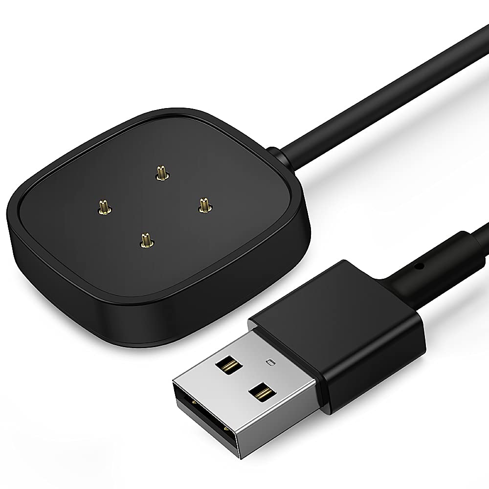 TUSITA Magnetic Charger Compatible with Fitbit Versa 3 4, Sense, Sense 2 (NOT for Versa 1 / Versa 2 / Versa Lite) - 6ft 180cm USB Charging Cable Dock - Smart Watch Accessories