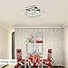 Ganeed 7.9Inch Modern Crystal Chandeliers,LED Ceiling Light,LED Stainless Steel Crystal Mini Square Flush Mount Ceiling Light for Dining Room Living Room Bedroom Hallway (12W / 6500K / Cool White)