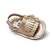 Kuner Unisex Baby Tassel Rubber Sole Non-Slip Summer Prewalker Sandals First Walkers (13cm(12-18months), Golden)