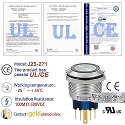 25MM Momentary Push Button Switch Self-Reset 2NO2NC