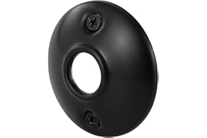newliplace 2 Pack Vintage Door Knob Round Rosettes, Classic Matte Black Old Style Door Knob Plates Replacement for Interior D
