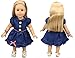 Baby 2 Sets Summer Dress Blue Doll Clothes Rose Flower Doll Clothing Dresses for 16-18 Inches American Girl Dolls