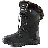 DailyShoes Women's Comfort Round Toe Mid Calf Hiking Outdoor Ankle High Eskimo Winter Fur Snow Boots