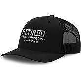 Mesh Cap Hat Embroidered Retired Not My Problem A Embroidery Trucker Hats for Men & Women Cotton