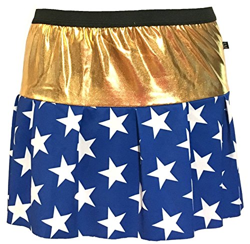 Wonder Woman Inspired Gold And Star Print Superhero Running Skirt | Running Costume | Wonder Woman Skirt