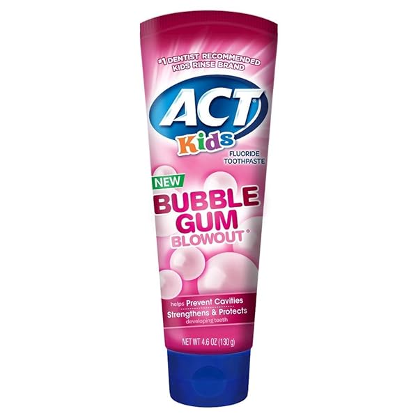 ACT KIDS BUBBLEGUM BLOWOUT TOOTHPASTE 4.6 OUNCE (PACK OF 3)