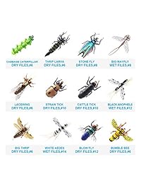 YZD 194 118 69   Moscas de pesca con mosca para pesca con mosca y moscas de pesca en seco y mojado, surtido de moscas con caja de mosca