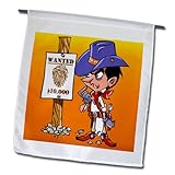 Edmond Hogge Jr - Cartoons - Wanted Poster with Cowboy - 12 x 18 inch Garden Flag (fl_211677_1)