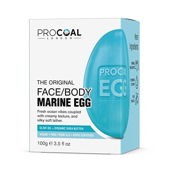 Marine Egg Facial & Body Cleansing Soap 100g by Procoal - Face & Body Cleanser, Vegan & Cruelty-free